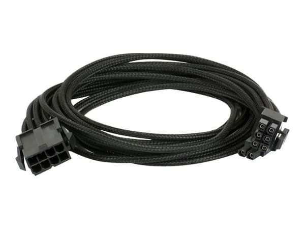 Phanteks - Förlängningskabel för ström - 8-stifts PCIe-ström (6+2) (hona) till 8-stifts PCIe-ström (hane) - 50 cm - svart