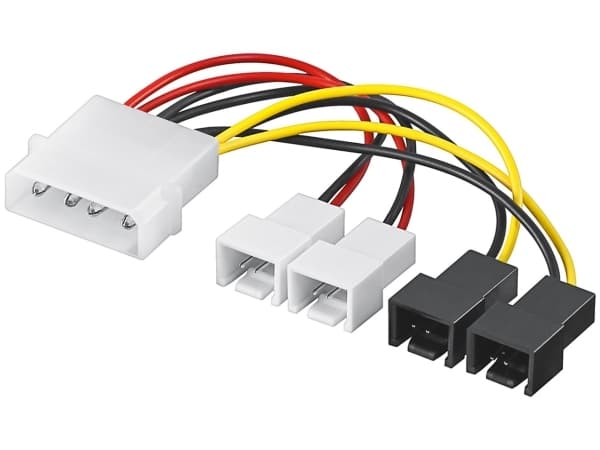Goobay 93632, 0,15 m, 4-pin, Suora, Suora, Musta, Punainen, Keltainen, Tuuletin