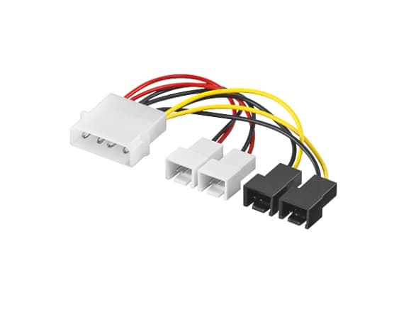 Goobay 93632, 0,15 m, 4-pin, 4 x 2-pin, Rett, Rett, Sort, Rød, Gult