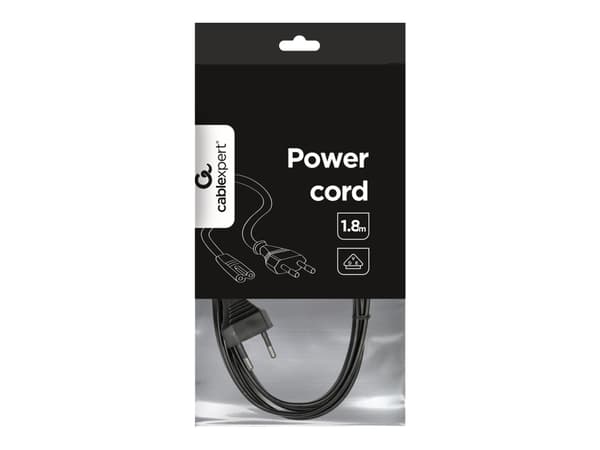 Gembird PC-184-VDE - Strømkabel - Europlug (hann) til power IEC 60320 C7 - 10 A - 1.8 m - formstøpt - Europa
