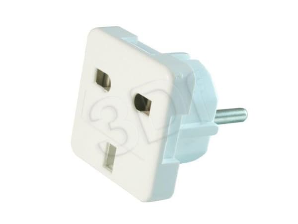 Cablexpert A-AC-UKEU-001 - Strømadapter - strøm (P) til strøm (hunn) - hvit - Storbritannia, Europa