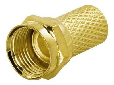 F-connector, male, 6.2mm RG6/antenna cable, screw mount, gol