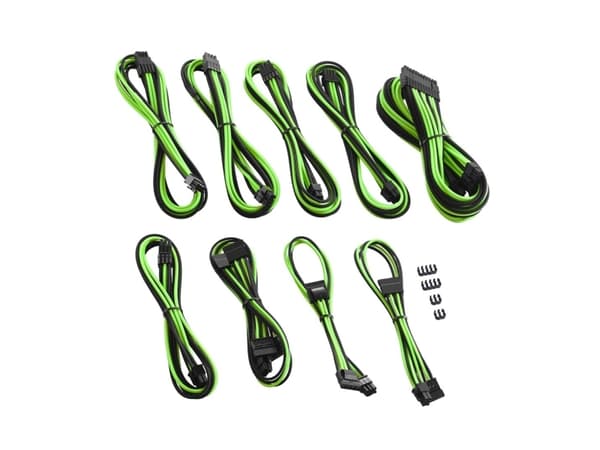 CableMod PRO Series ModMesh C-Series AXi, HXi & RM Cable Kit - Strømkabelsett - formstøpt - svart, lys grønn