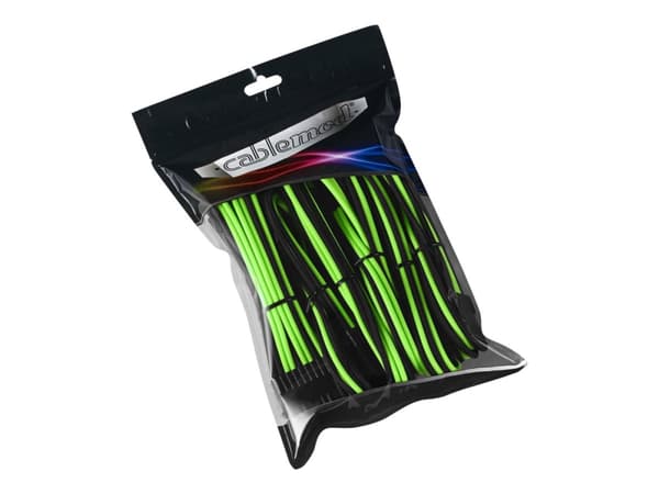 CableMod PRO Series ModMesh - Skjøteledningskabelsett - formstøpt - svart, lys grønn