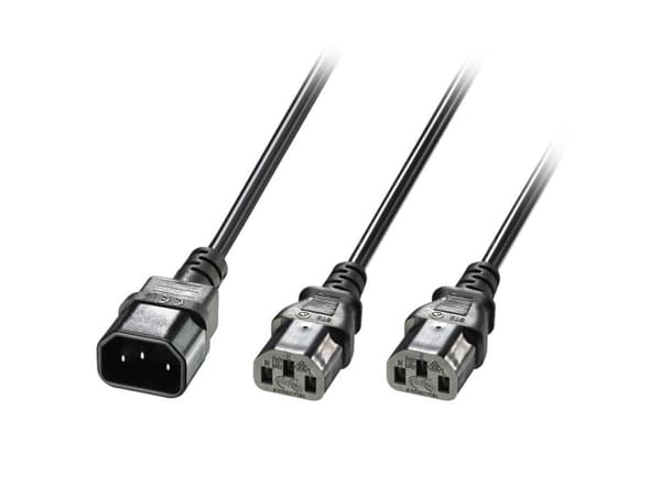 Lindy 30363, 1 m, C14 kopling, 2 x C13 kopling