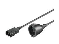 MicroConnect - Strømforlengelseskabel - IEC 60320 C14 til power CEE 7/3 - 250 V - 16 A - 1.5 m - svart