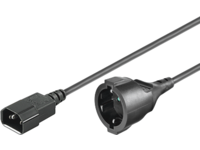 MicroConnect - Strømforlengelseskabel - IEC 60320 C14 til power CEE 7/3 - 250 V - 16 A - 1.5 m - svart