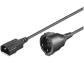 MicroConnect - Strømforlengelseskabel - IEC 60320 C14 til power CEE 7/3 - 250 V - 16 A - 1.5 m - svart