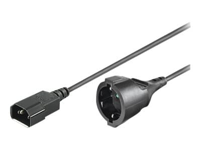 MicroConnect - Strømforlengelseskabel - IEC 60320 C14 til power CEE 7/3 - 250 V - 16 A - 1.5 m - svart