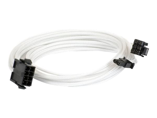 Phanteks - Strømforlengelseskabel - 8-pins PCIe-strøm (6+2) (hunn) til 8-pins PCIe-strøm (hann) - 50 cm - hvit