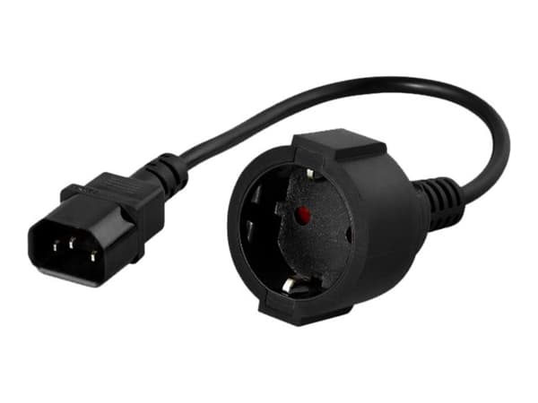PowerWalker - Strømkabel - CEE 7/4 (hun) til IEC 60320 C14 - 10 A - 20 cm - 20 cm