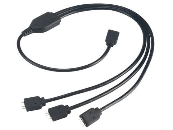 Akasa AK-CBLD07-50BK - RGB LED splitter - 3-pinners adresserbar RGB LED-kontakt (hun) til 3-pinners adresserbar RGB LED-kontakt (hann) - 50 cm