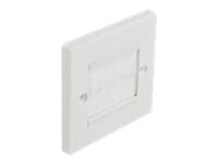 Delock Cable Management Cover 86 x 86 mm with white Brush Strips - Cable management panel cover - väggmontering - vit
