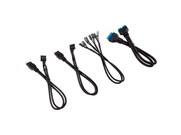 CORSAIR Premium Sleeved Front Panel Extension Kit - Datakabelsett - svart