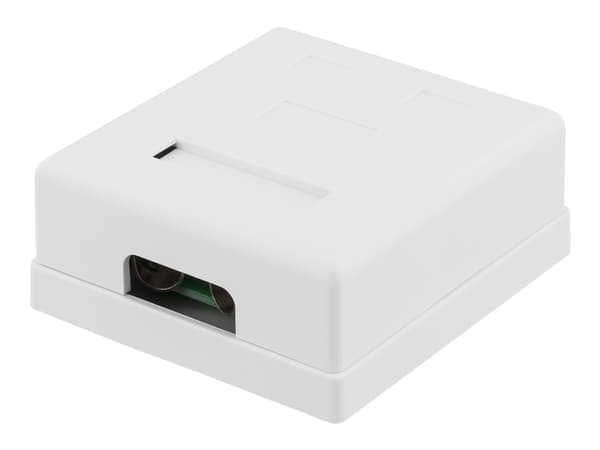 DELTACO shielded network socket, Surface UTP 2xRJ45, Cat6, white
