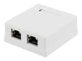 Pikkukuva 2 / 5: DELTACO shielded network socket, Surface UTP 2xRJ45, Cat6, white