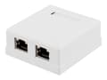 Pikkukuva 1 / 5: DELTACO shielded network socket, Surface UTP 2xRJ45, Cat6, white