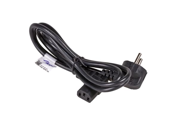 Akyga Pro Series AK-PC-12A - Strömkabel - power CEE 7/7 (hane) vinklad till power IEC 60320 C13 vinklad - 250 V - 10 A - 3 m - svart