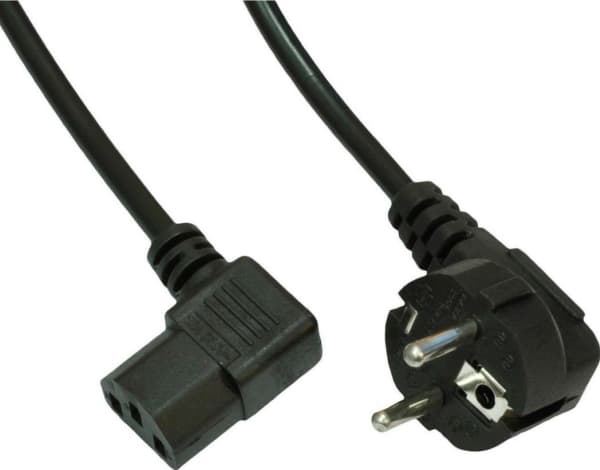 Akyga Pro Series AK-PC-12A - Strömkabel - power CEE 7/7 (hane) vinklad till power IEC 60320 C13 vinklad - 250 V - 10 A - 3 m - svart