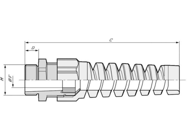 LAPP SKINTOP® BS ISO M 20X1,5 Kaapeliläpivienti taivutussuojakierteellä M20 Polyamidi Hopeanharmaa (RAL 7001) 50 kpl