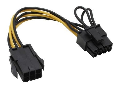 Inline? Intern strømadapter, 6-pinners til 8-pinners for PCIe (PCI-Express) grafikkort (26626)