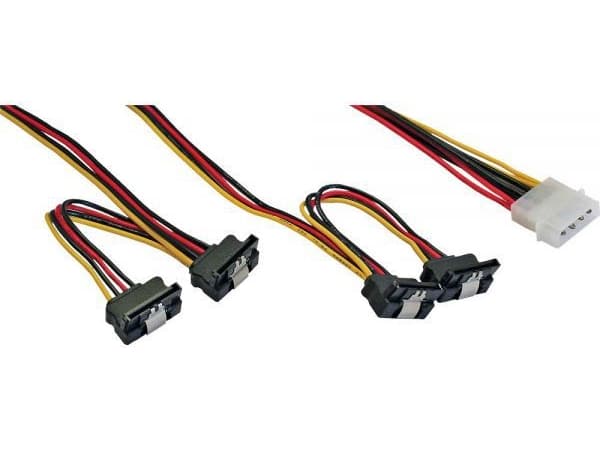 InLine 4043718132751, 0,55 m, Molex (4-stift), 4 x SATA, Manlig kontakt, Manlig kontakt, Rakt