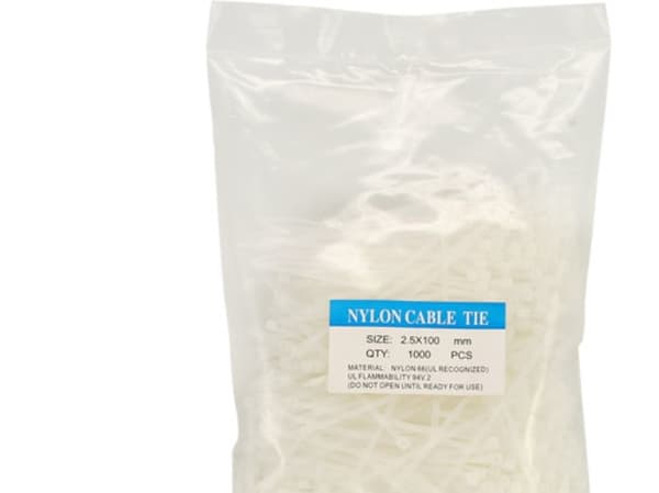 InLine 59963X, Nylon, Hvit, 78,5 N, -20 - 85 °C, 100 mm, 2,5 mm