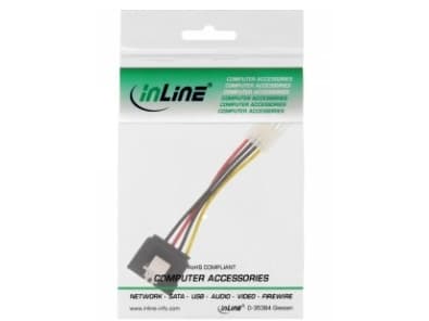 InLine 29660B, 0,15 m, Floppy (4-pin), SATA 15-pin, Hankjønn, Hunkjønn, Rett