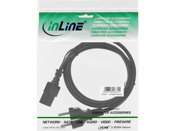 InLine 16651N, 0,3 m, C13 liitin, H05VV-F