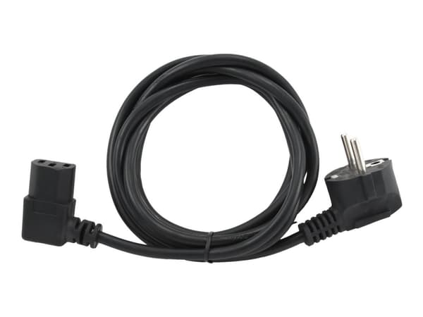 Gembird PC-186A-VDE - Strømkabel - power CEE 7/7 (hann) vinklet til power IEC 60320 C13 høyrevinklet - 10 A - 1.8 m - formstøpt - svart