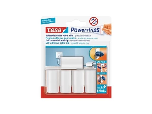 TESA Powerstrips, Kaapelikiinnike, Muovi, Valkoinen