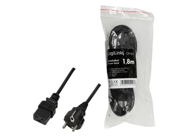 LogiLink CP152, 1,8 m, CEE7/7, IEC C19, 250 V
