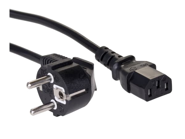 Akyga Copper Series AK-PC-01C - Strömkabel - power CEE 7/7 (hane) vinklad till power IEC 60320 C13 - 250 V - 10 A - 1.5 m - svart