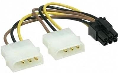 Gembird CC-PSU-6 - Strømadapter - 3 pin internstr (hann) til 6-pins PCIe-strøm (hann)