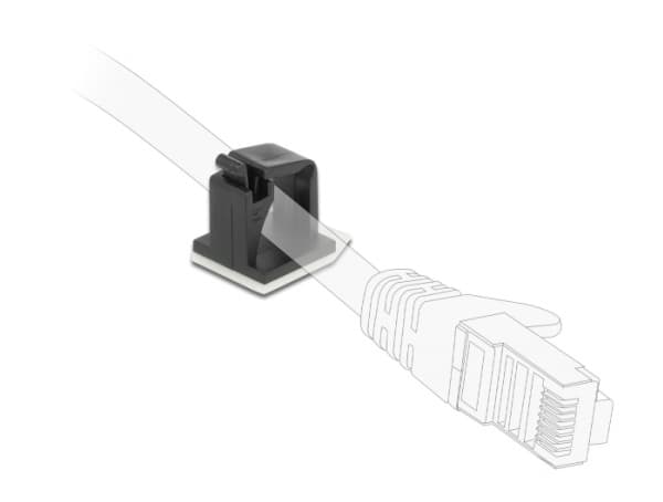Delock - Kabelholder - svart (en pakke 10)
