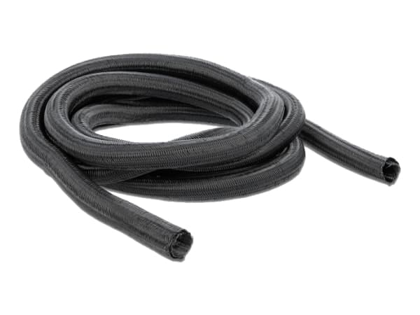 Delock Braided Sleeving self-closing - Flätad ärm - 5 m - svart