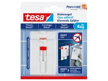 TESA 77767-00000, Innendørs, Universalkrok, Grå, Rød, Hvit, Limstrimmel, 4 kg, Gips