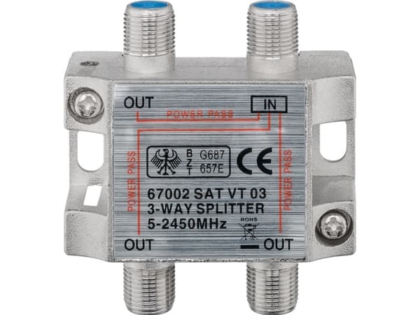 Goobay 67002, Kombiner-kabel, 2050 - 2400 MHz, Sølv, Metall, Hunkjønn/Hunkjønn, 20 dB
