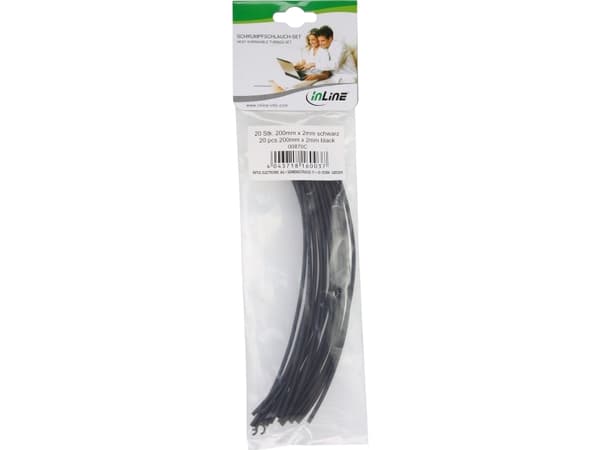 InLine 00870C, Kutistesukka, Musta, 20 cm, 2 mm, 20 kpl, 1 mm
