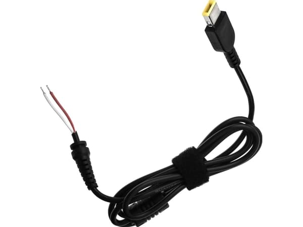 Akyga AK-SC - Strømkabel - power DC jack square yellow til uisolert tråd - 50 V - 1.2 m - svart
