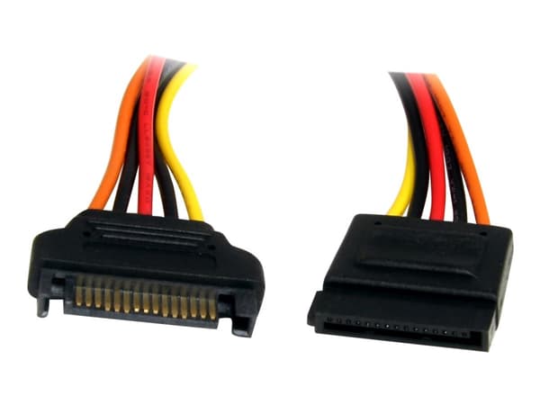 StarTech.com 12in 15 pin SATA Power Extension Cable - SATA Power Male to Female Extender - 12 Inch SATA Power Extension Cord - Strømforlengelseskabel