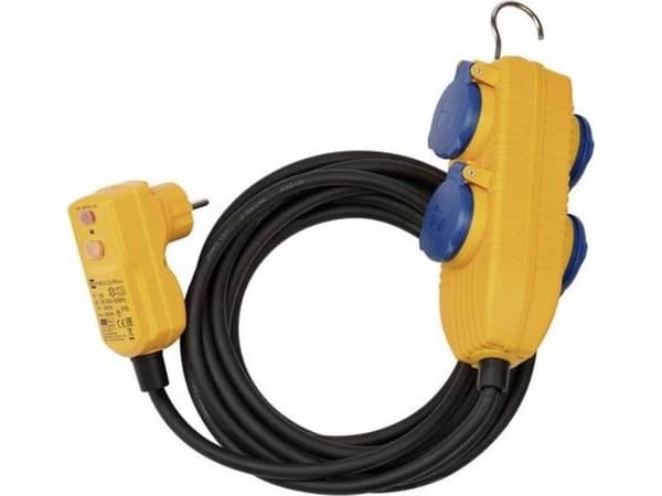 brennenstuhl RCD Protected lead IP54 with Powerblock 5m black H07RN-F 3G1.5 -