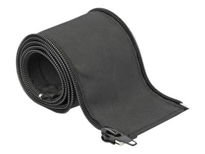 Delock Woven Sleeve with zip fasterner heat-resistant - Flätad ärm - 1 m - svart