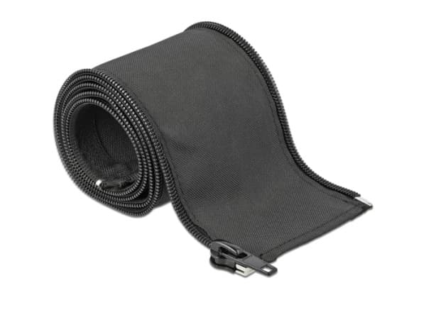 Delock Woven Sleeve with zip fasterner heat-resistant - Flätad ärm - 1 m - svart