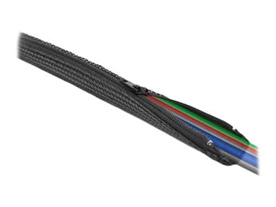 Delock Braided Sleeve with zip fastener heat-resistant - Flätad ärm - 2 m - svart