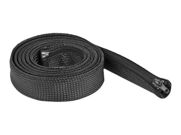 Delock Braided Sleeve with zip fastener heat-resistant - Flätad ärm - 2 m - svart