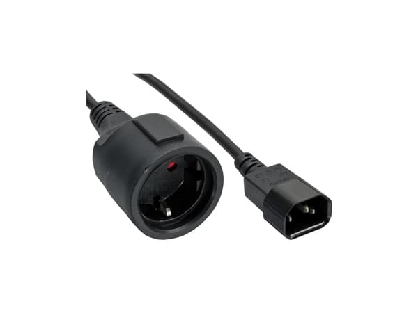 InLine 16659K, 0,5 m, Strømplugg type F, C14 kopling, H05VV-F