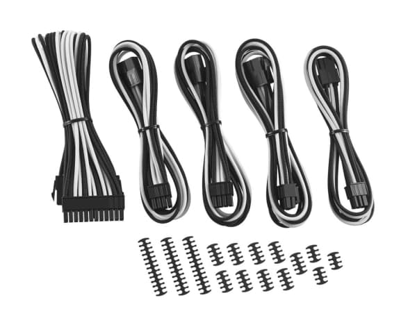 CableMod Classic ModMesh 8+6 Series Cable Extension Kit - Strømkabelsett - svart, hvit
