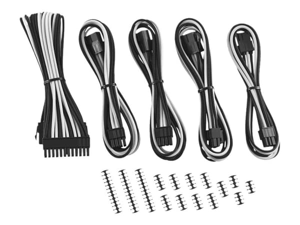 CableMod Classic ModMesh 8+6 Series Cable Extension Kit - Strømkabelsett - svart, hvit
