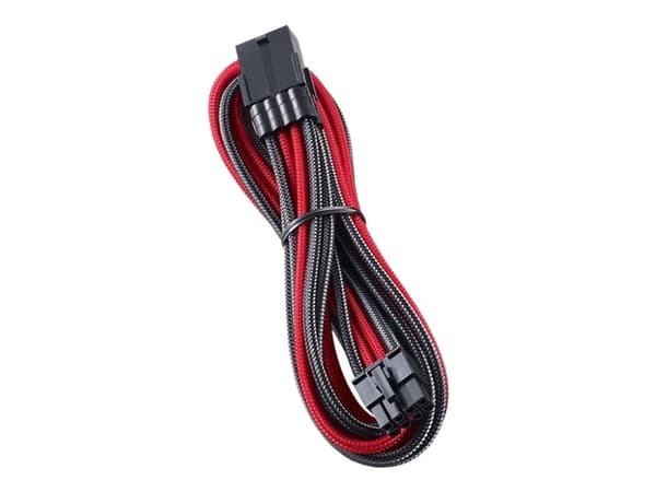 CableMod PRO ModMesh - Strømforlengelseskabel - 8-pins PCIe-strøm (hann) til 8-pins PCIe-strøm (hunn) - 45 cm - formstøpt - rød, karbon